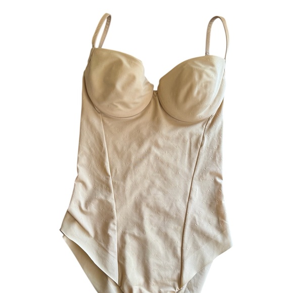 LA PERLANude Bodysuit 34C Adjustable Straps Lingerie